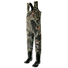 Men's 3.5mm Camo Chest Neoprene Wader Hunting Waders Suit with Rubber Boots